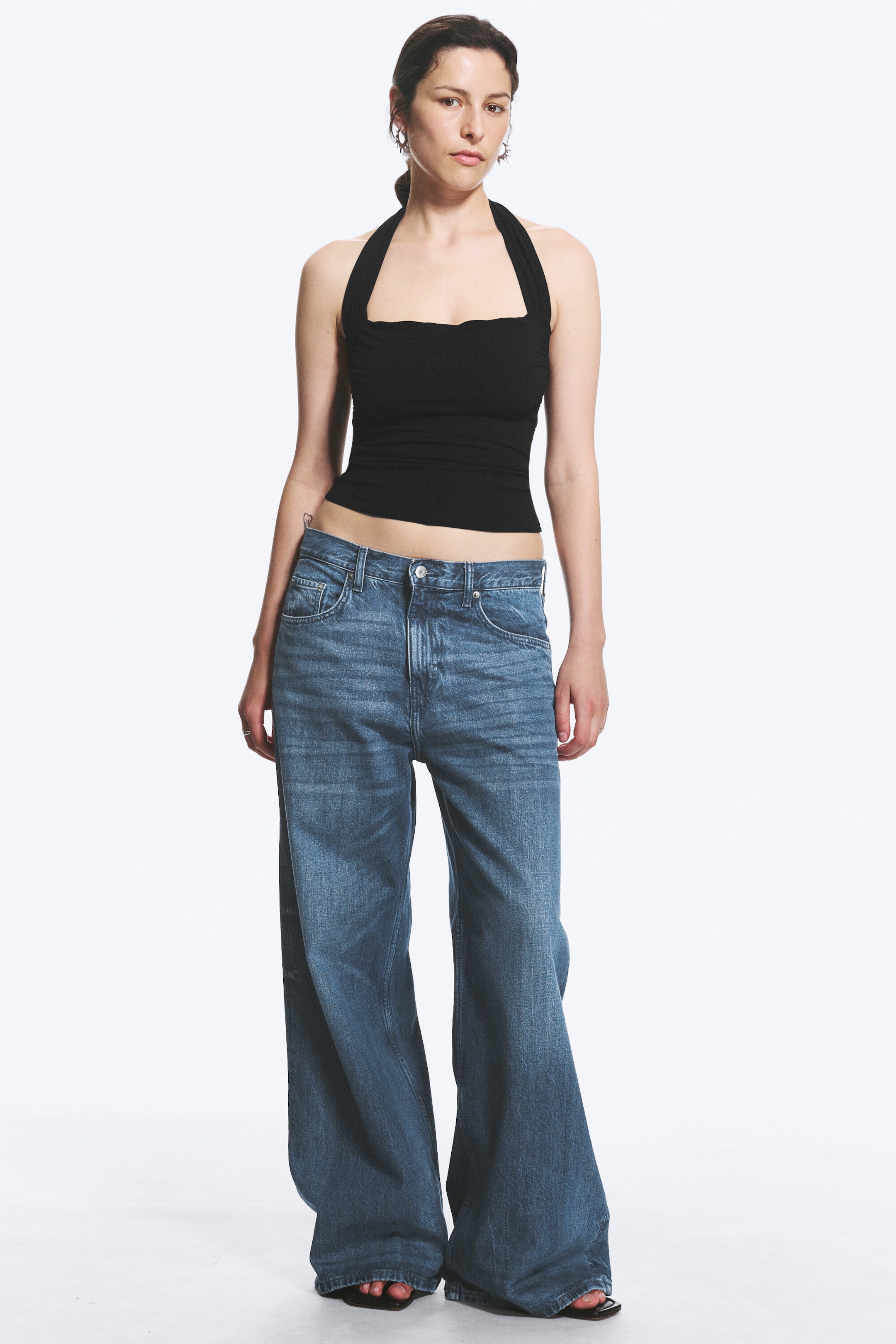Sailor Blue - Mellanblå - Solar Loose Wide Leg Unisex Jeans - 2