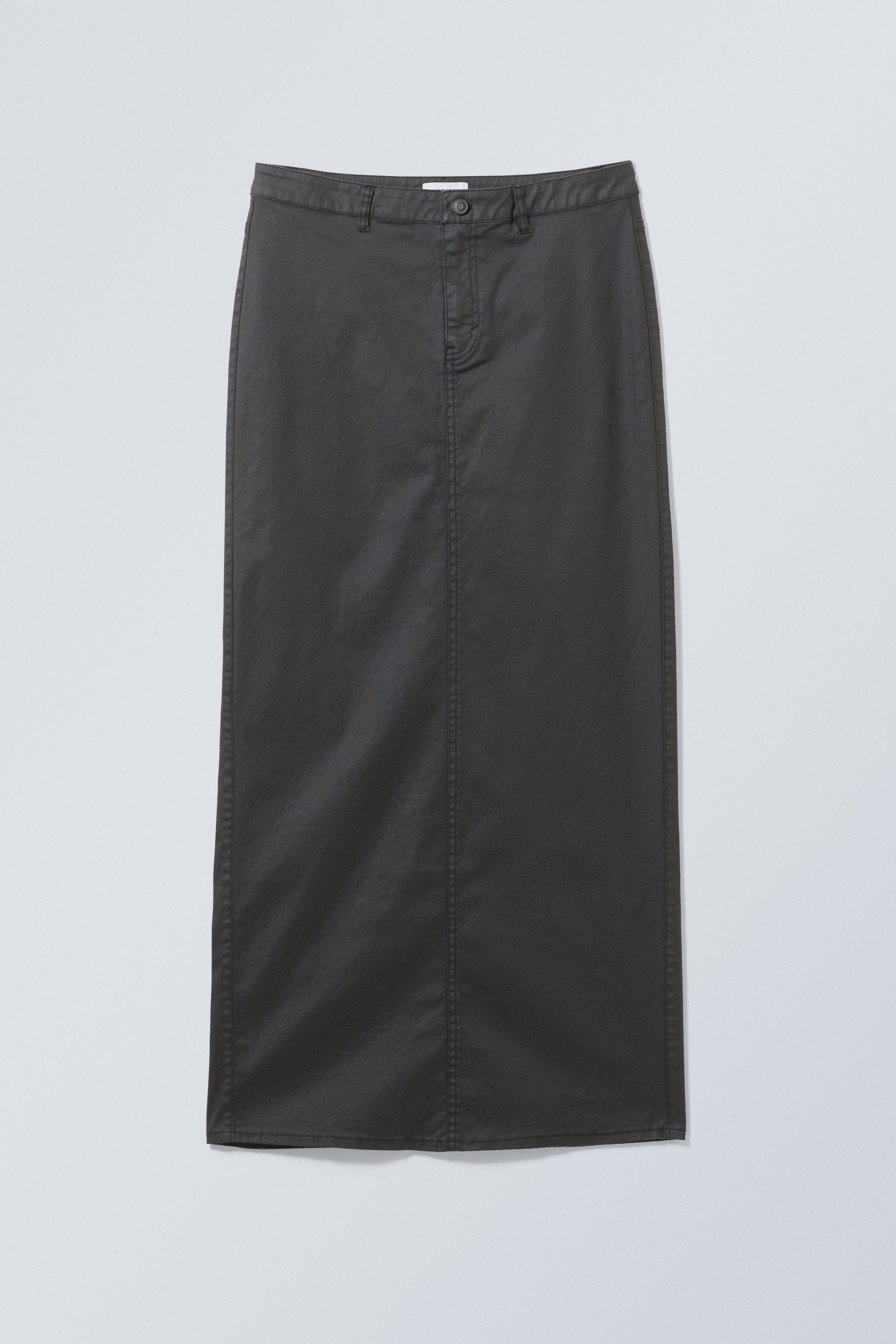 Coated Black - Rose Coated Maxi Skirt - 0