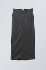 Coated Black - Rose Coated Maxi Skirt - 0