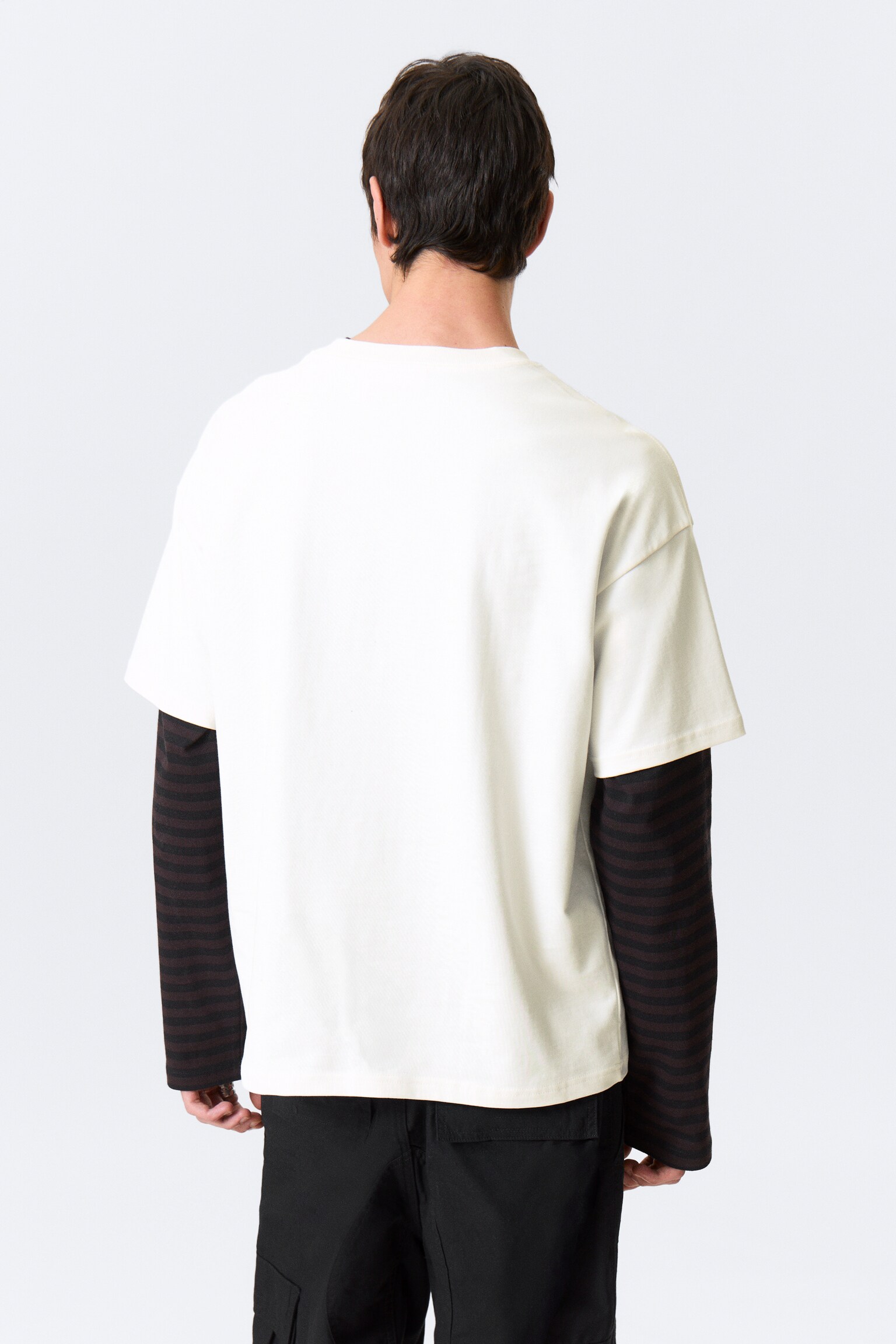 Great Boxy Printed Graphic Tee - White - Dreams/Черен - Рестарт/Яркосиньо - Four Man Gang/Черен - Полунощен/Тъмночервени/Бяло - Smilish - 3