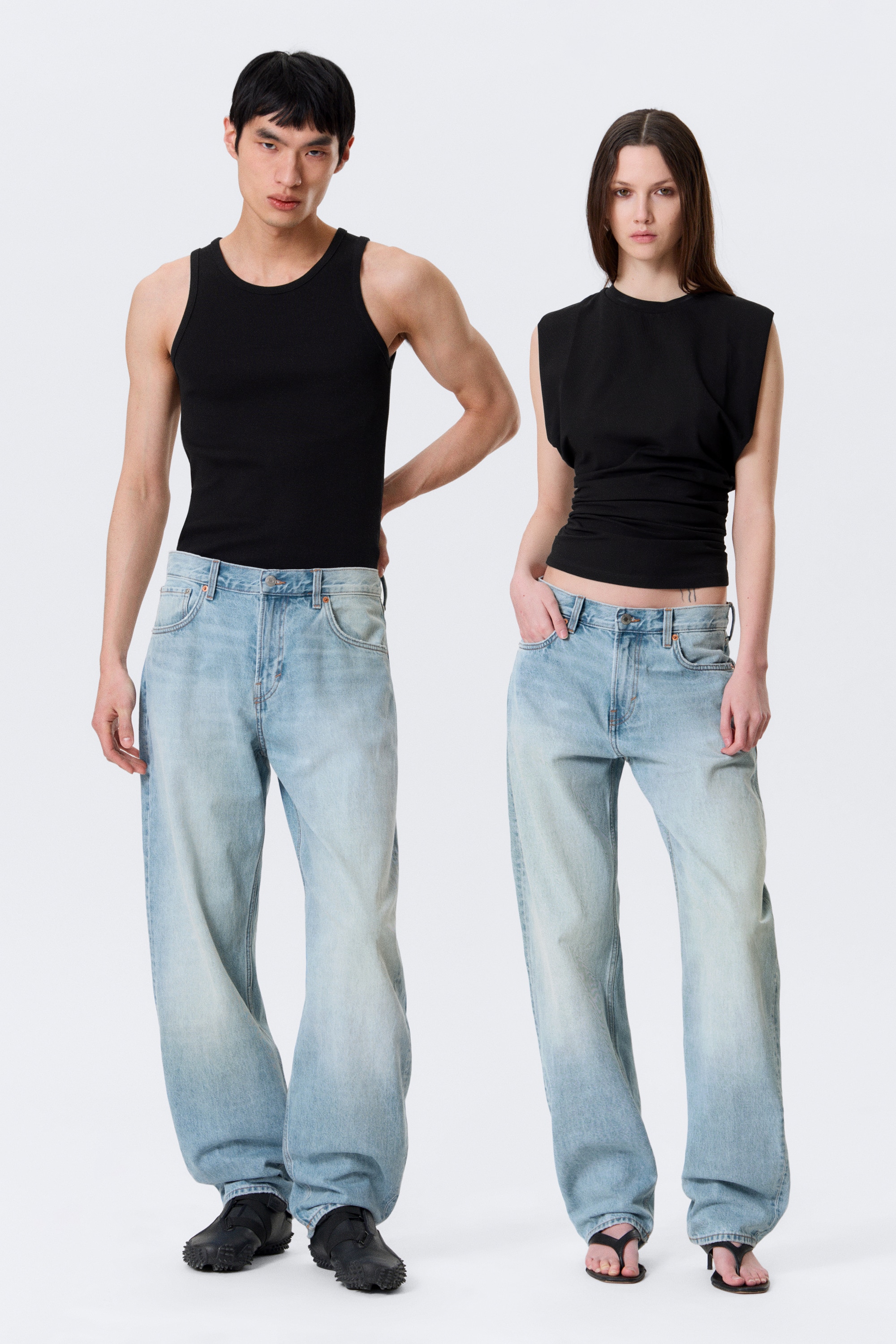 Normaalivyötäröiset väljät unisex-farkut Nebula - Kimberley Blue – vaaleansininen/Blue Rinse – tummansininen/Chelsea Black – musta