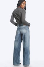 Blue Horses - Medium Blue - Paz Mid Rise Wide Jeans - 3