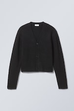 Schwarz - Strickjacke in normaler Passform Jesper - 0