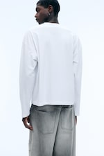 White - Oversized long-sleeved boxy - 2