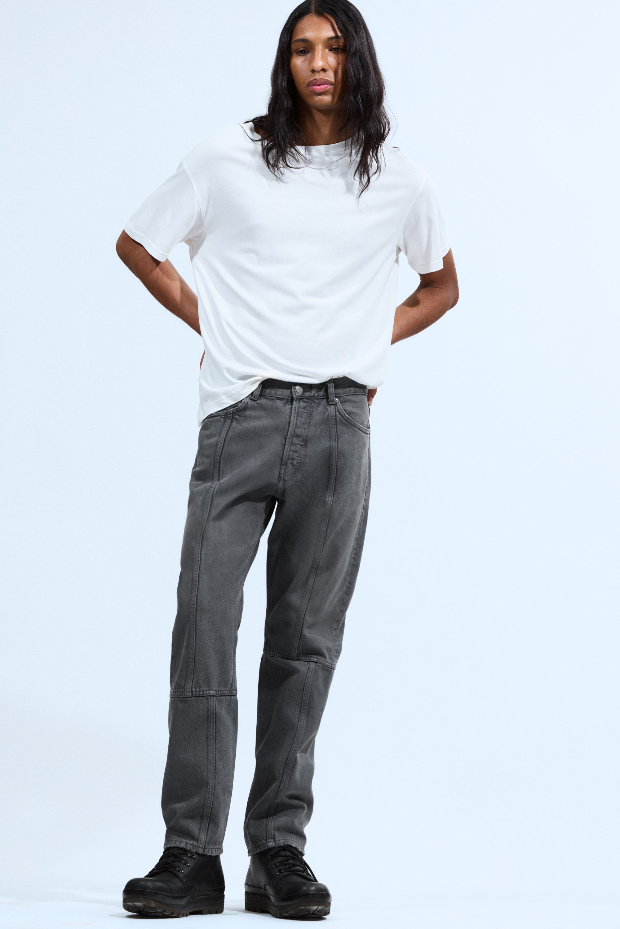 Volcano Blue - Mittelblau - Space Relaxed Straight Leg Jeans - 1