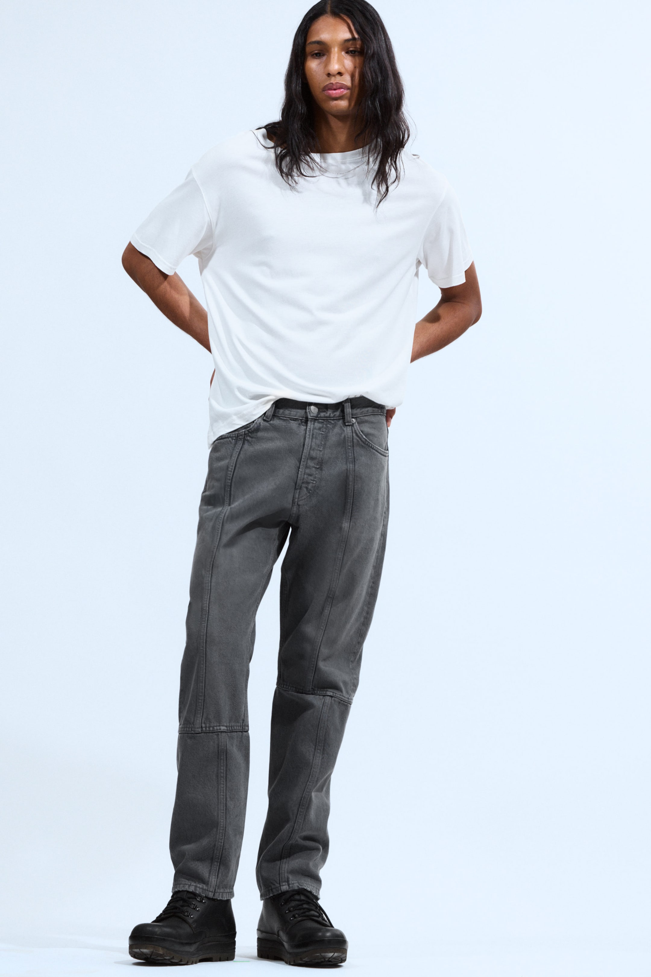 Vulkanblå - Mediumblå - Space Cut Relaxed Straight Leg Jeans - 1