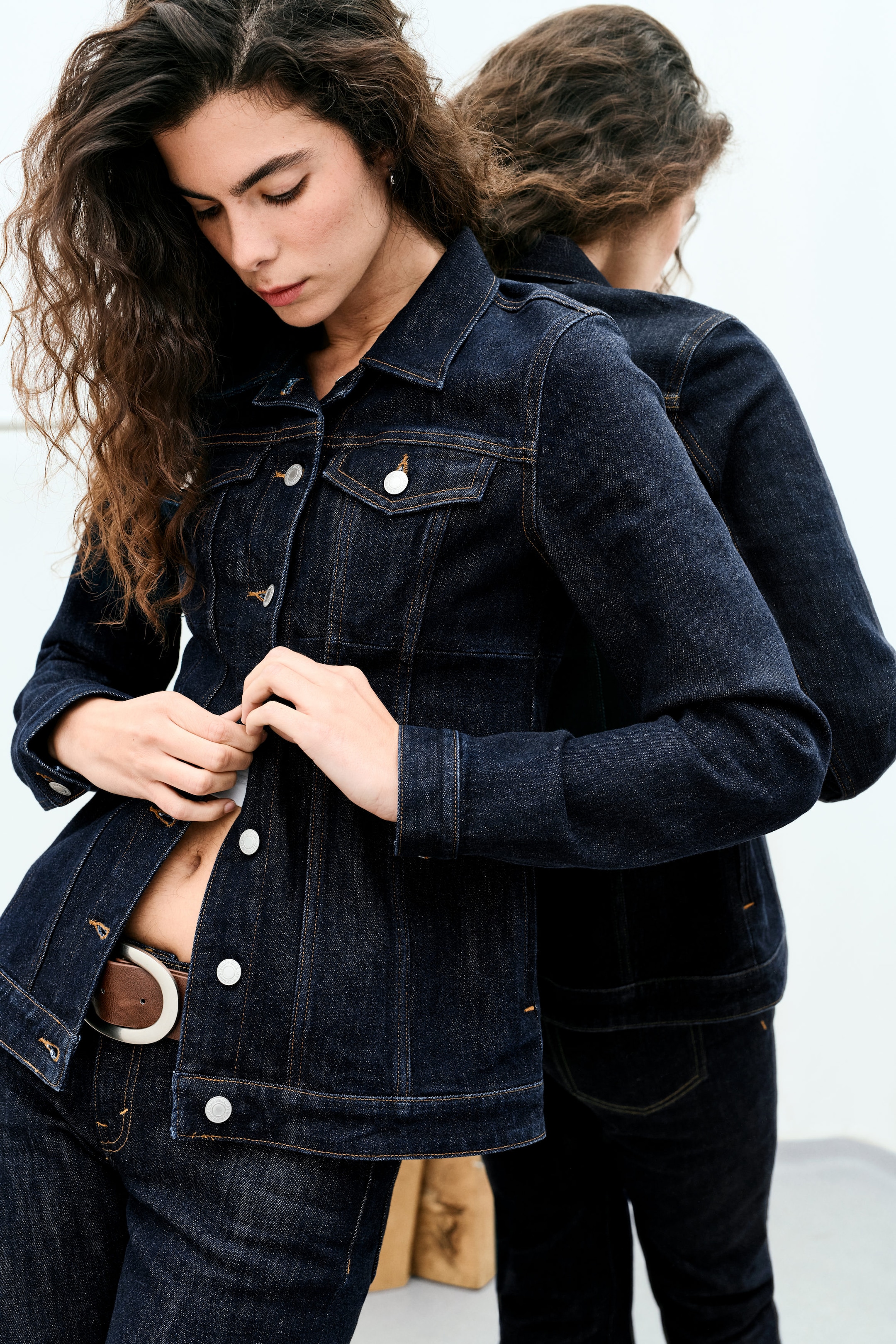 Blue Rinse - Mörkblå - Fitted Denim Jacket - 2