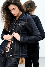 Blue Rinse - Dark Blue - Fitted Denim Jacket - 0