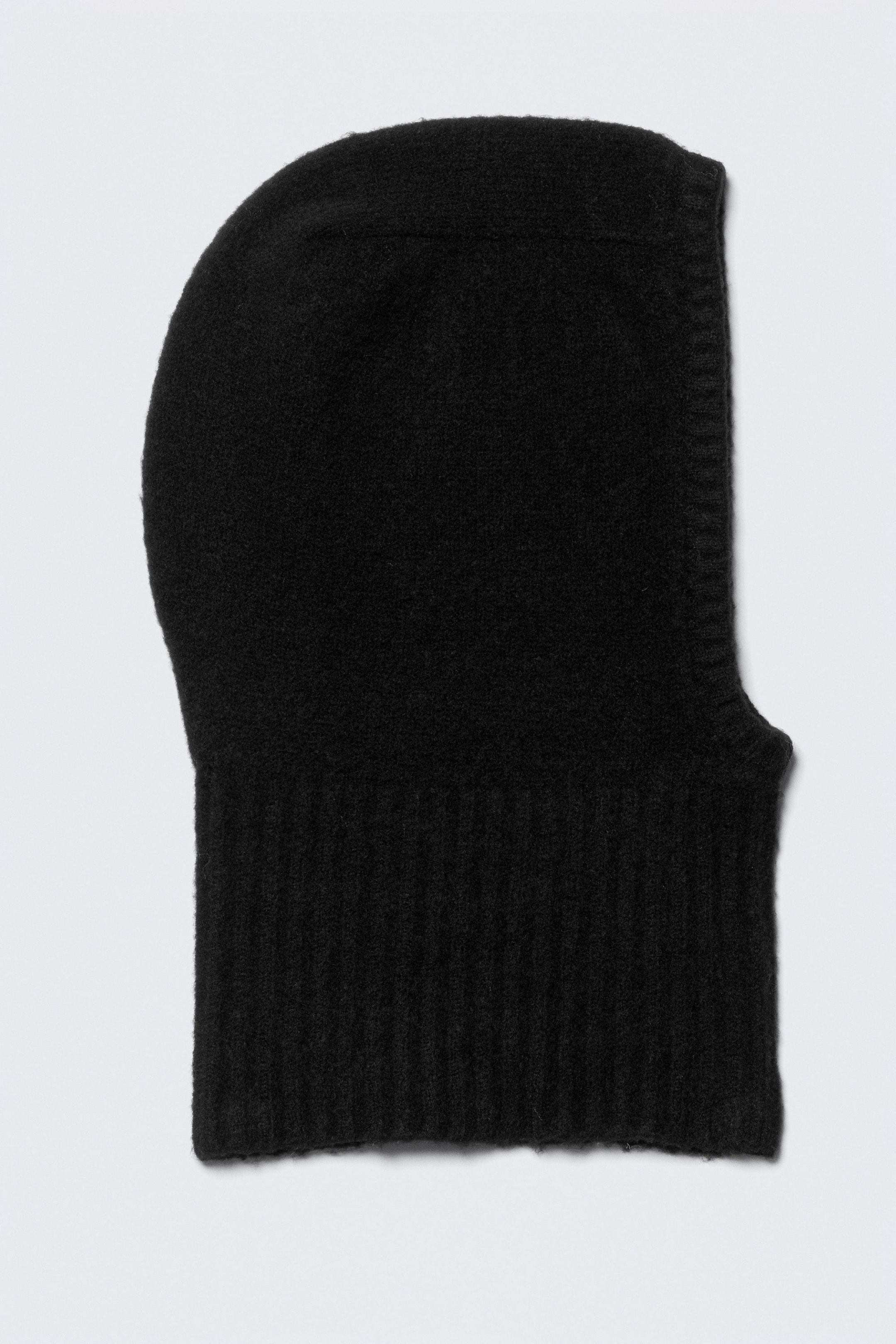 Black - Soft Ribbed Knitted Hood - 2