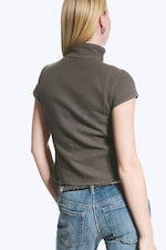 Dark Mole - Double Breasted Cotton Top - 3