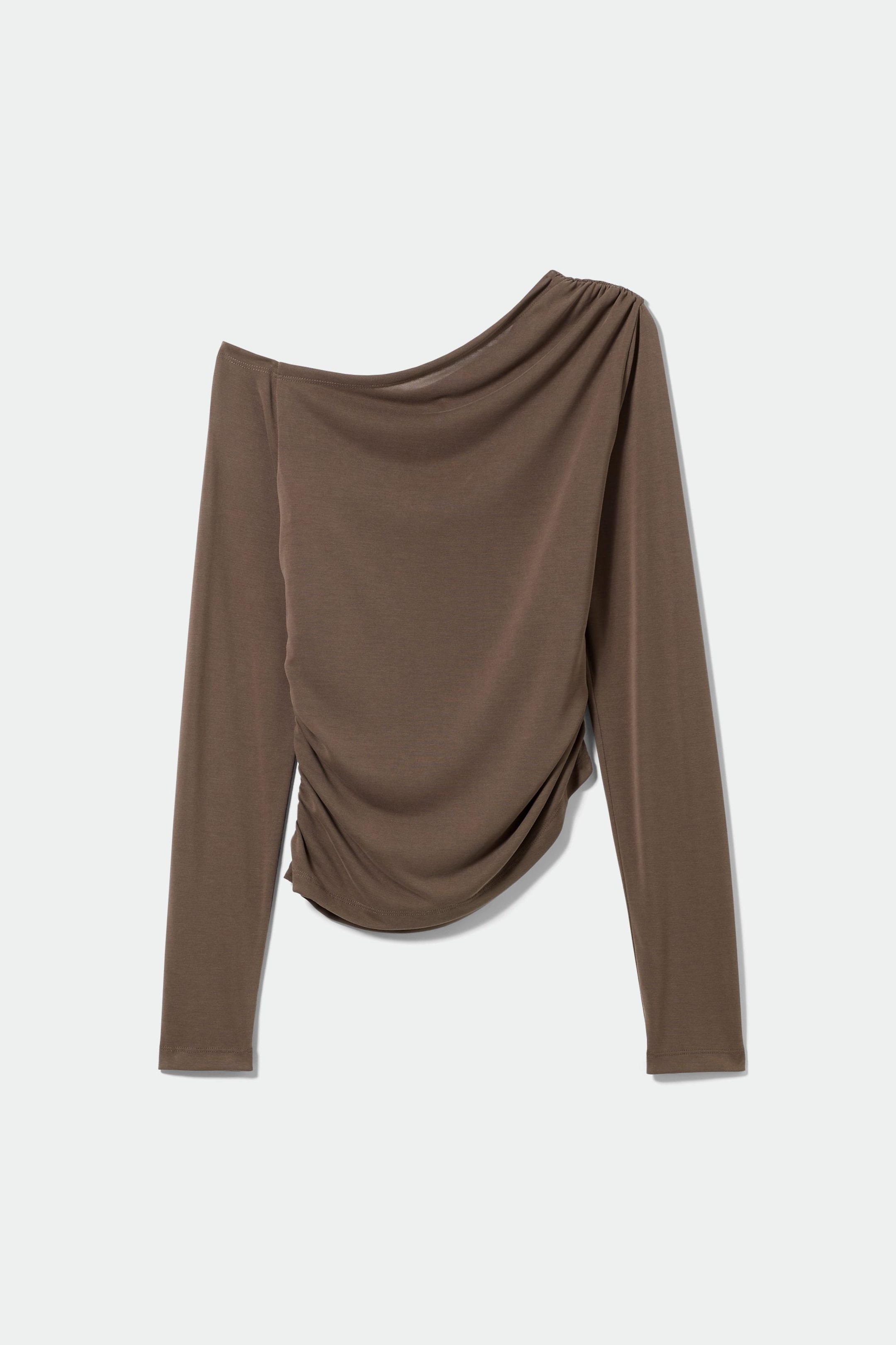 Taupe - Lou Washed Drape Long Sleeve - 0