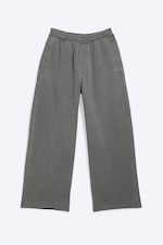 Ausgewaschenes Dunkelgrau - Weite Sweatpants aus schwerem Baumwoll-Frottee - 4