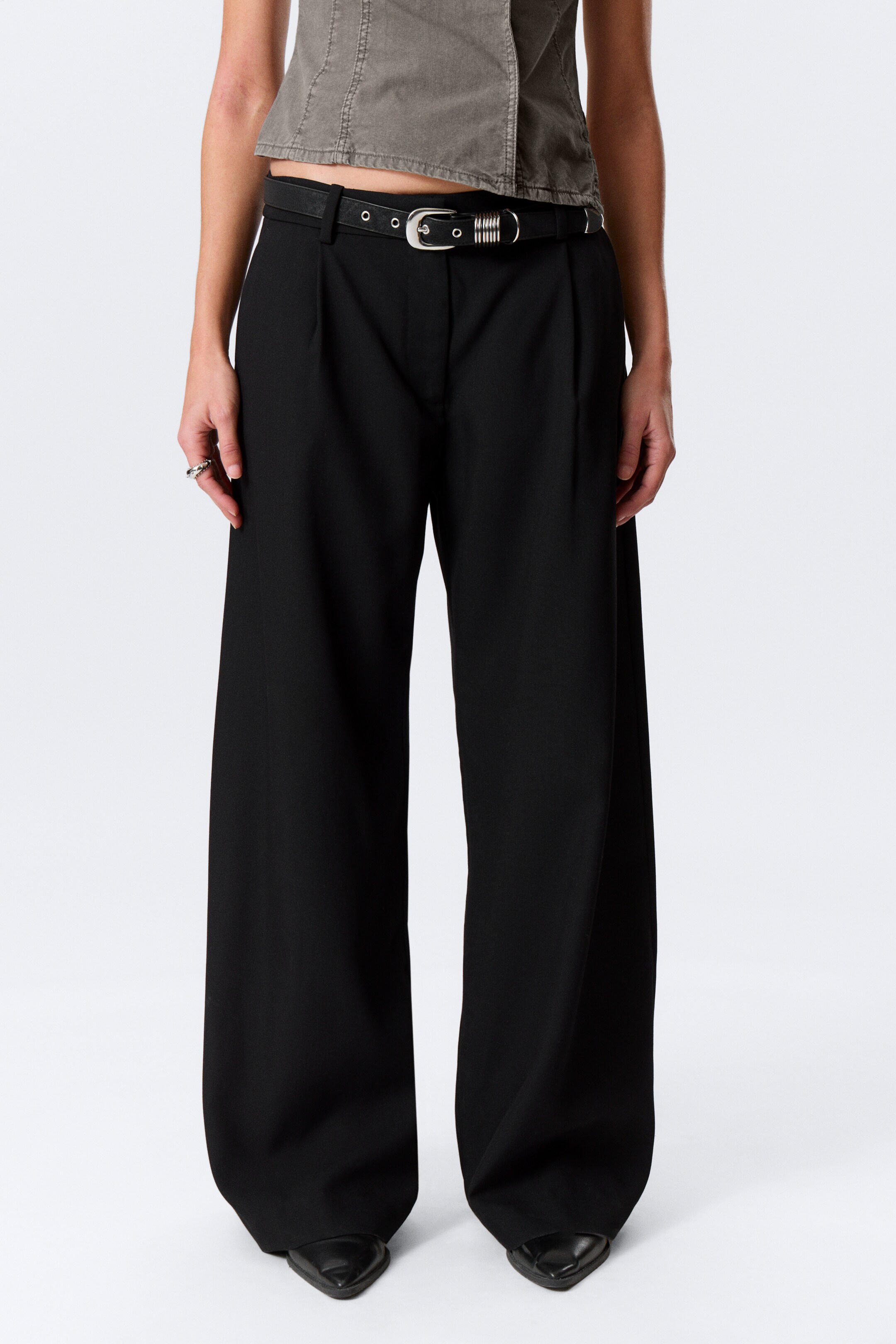 Agrandir l'image: Pantalon de costume large taille basse - Noir - FEMME | H&M CH 3