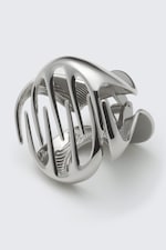 Silberfarben - Skulpturale Mini-Haarklammer - 1