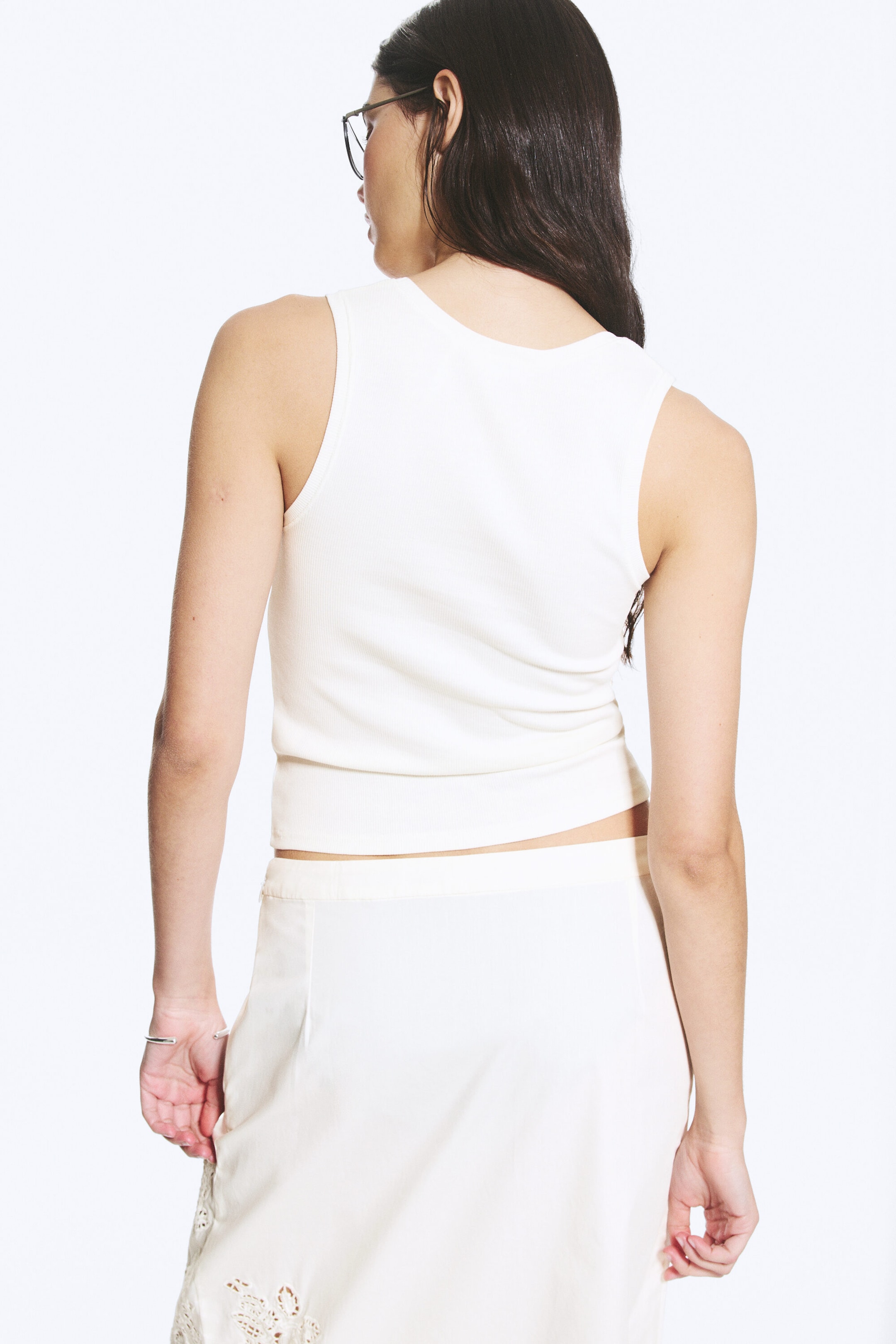 Off-White - Ribbed Square Tank Top - 2
