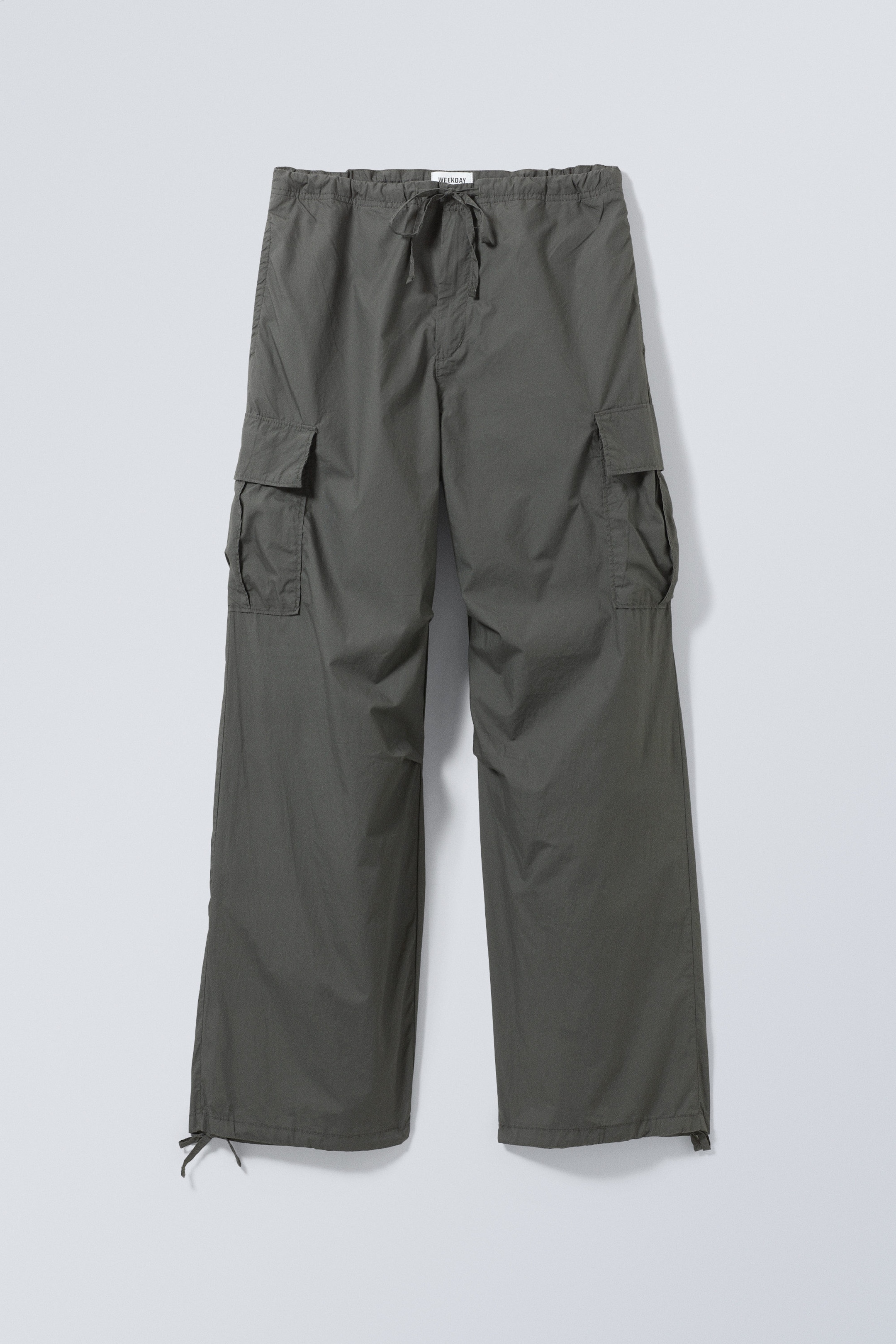 Dark Grey - Parachute Loose Cargo Trousers - 0