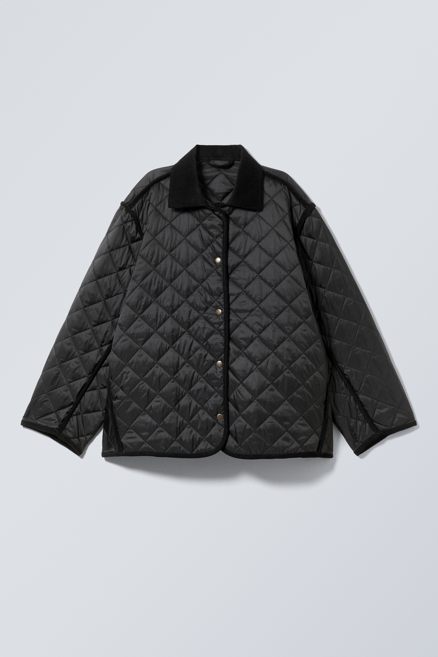 Oversized Quilted Liner Jacket - Black/Χακί Πράσινο & Καφέ