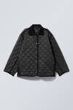 Schwarz - Gesteppte Oversize-Innenjacke - 4