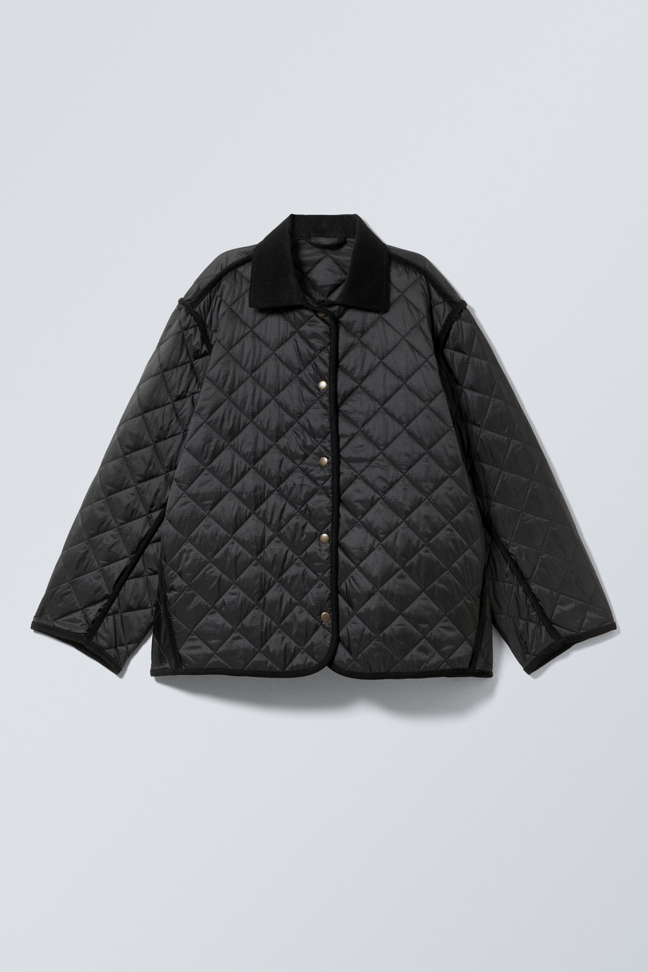 Svart - Oversized vattert innerjakke - 0