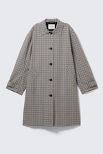 Gris à carreaux - Manteau croisé décontracté - 5