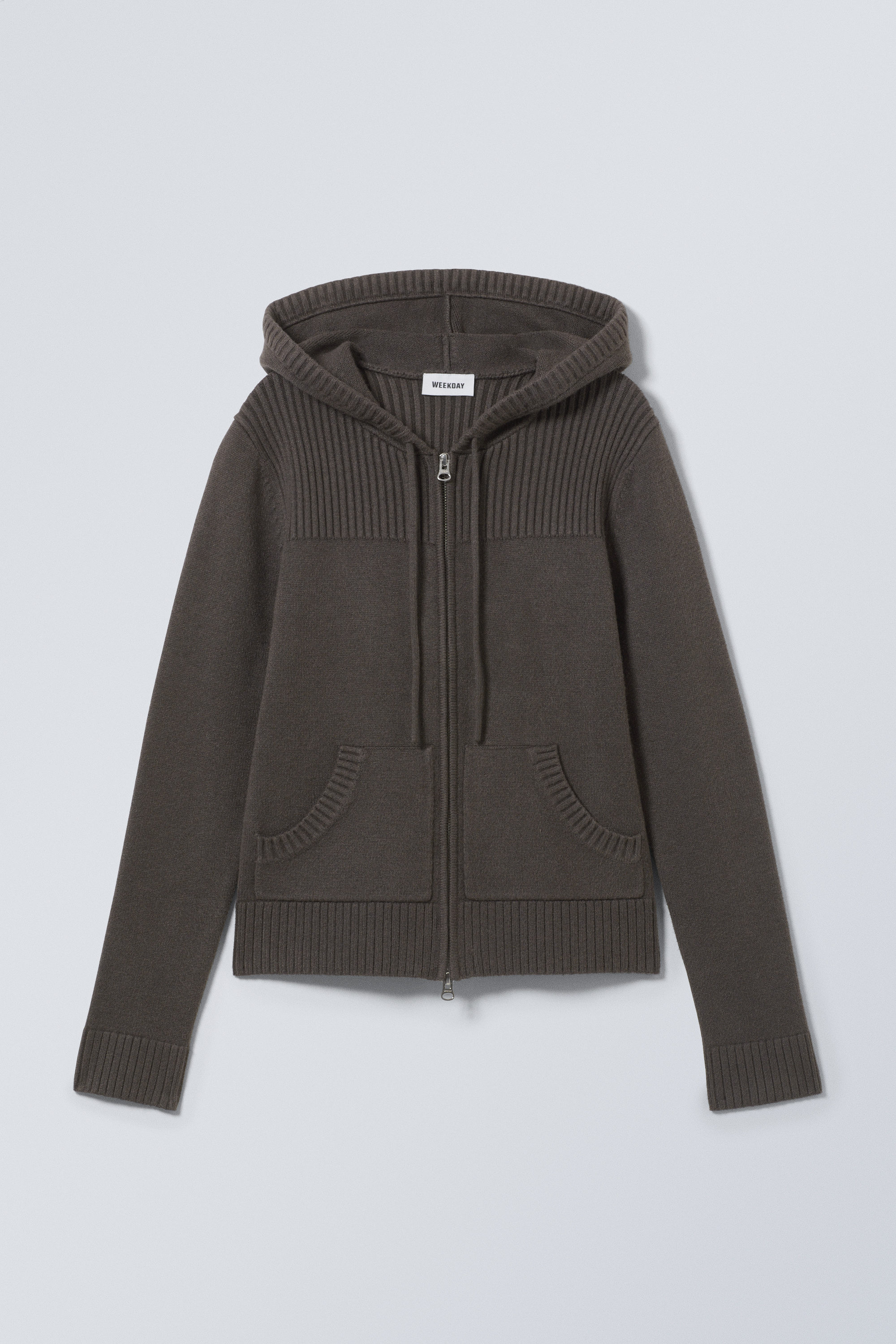 compact knitted zip hoodie - Dark Grey | Weekday EU