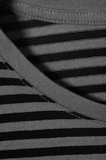 Black & Grey Stripes - Slim Long-Sleeved Cotton Top - 4