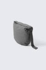 Checked Dark Grey - Slouchy Checkered Cotton Shoulder Bag - 3