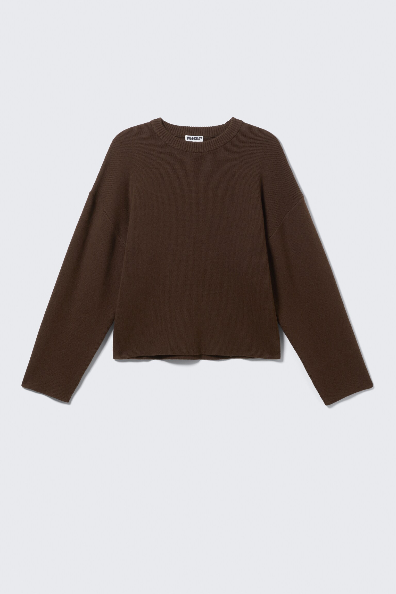 Boxy Knitted Cotton Sweater - Dark Brown/Bright Blue/Dark Navy Blue - 2