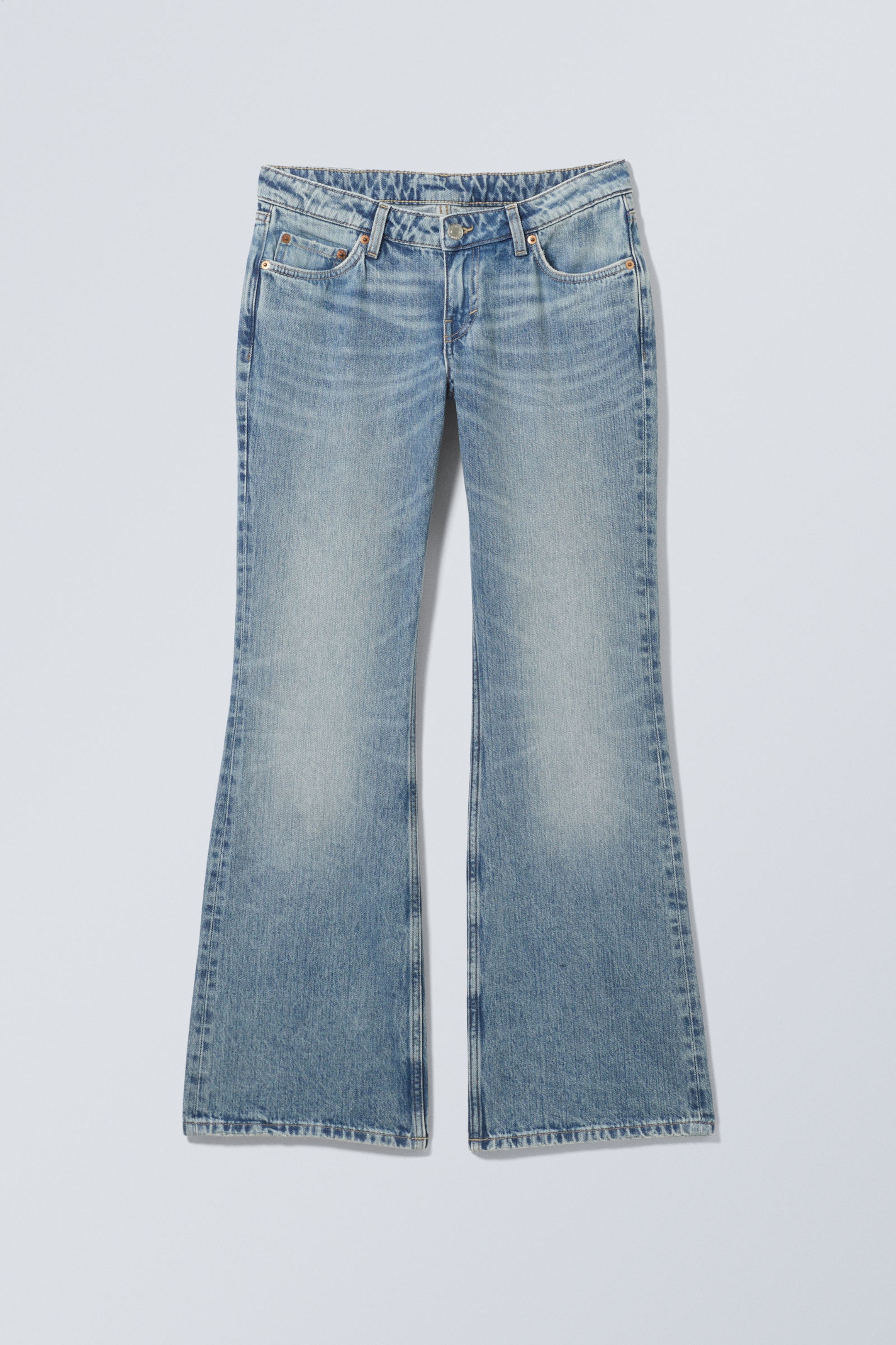 Blue Stream - Mittelblau - Nova Low Waist Slim Bootcut Leg Jeans - 10