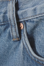 90s Blue - Middelblauw - Barrel relaxed toelopende jeans - 1