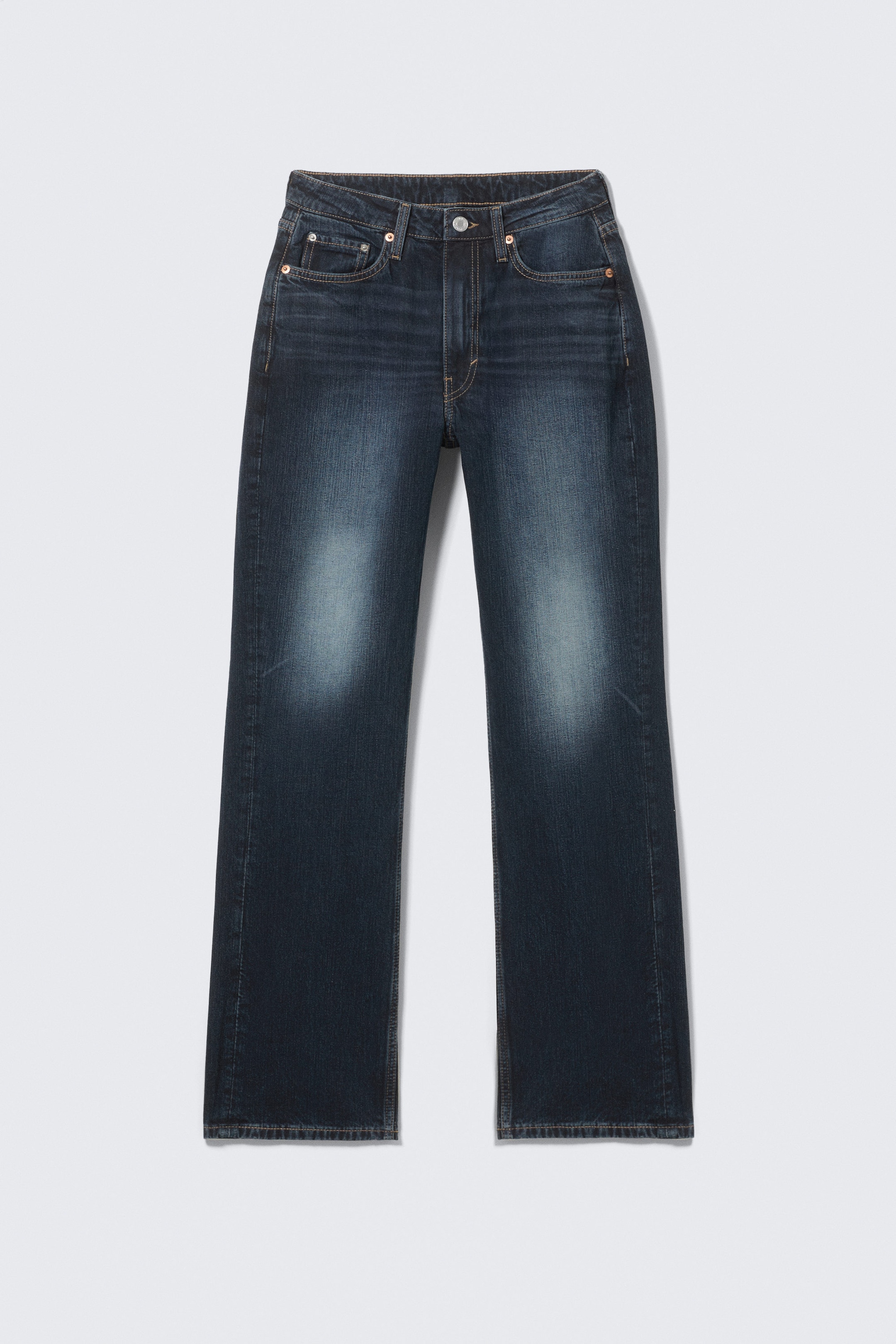 Angel Blue - Dark Blue - Resolute Curve High Waisted Regular Straight Jeans - 1