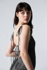 Blurred Dark Grey - Strap Maxi Dress - 3
