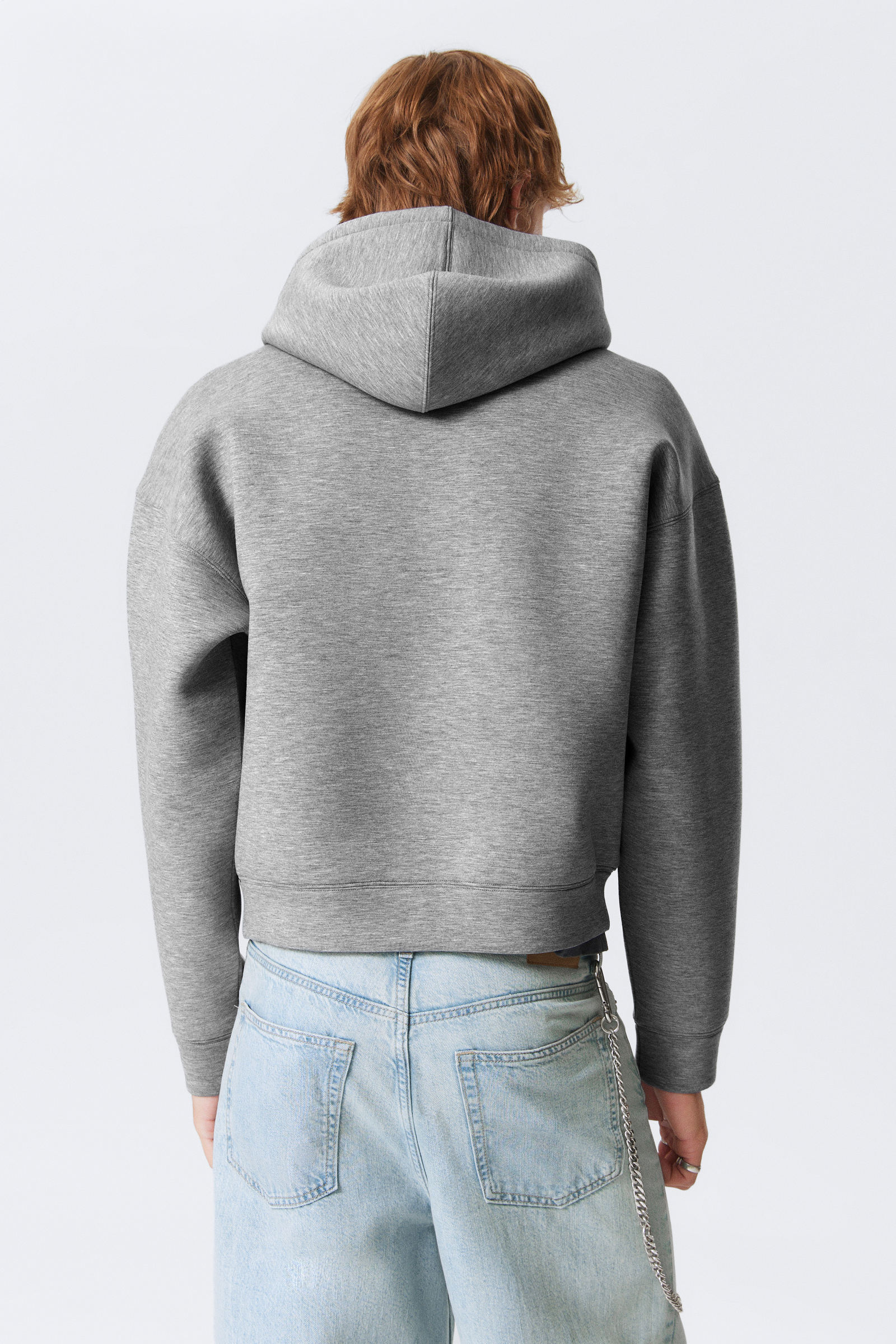 simon graphic scuba zip hoodie - Grey Melange - Stardust