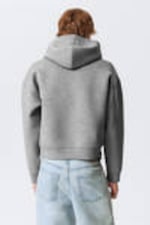 Grau meliert - "Stardust" - Graphischer Zip-Hoodie Simon aus Scuba-Stoff - 3