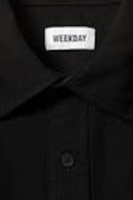 Black Rinse - Loose Short Sleeve Denim Shirt - 1