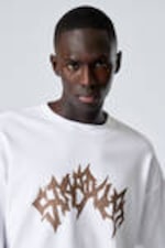 White - Stardust - Great Boxy Graphic Long Sleeve T-shirt - 0