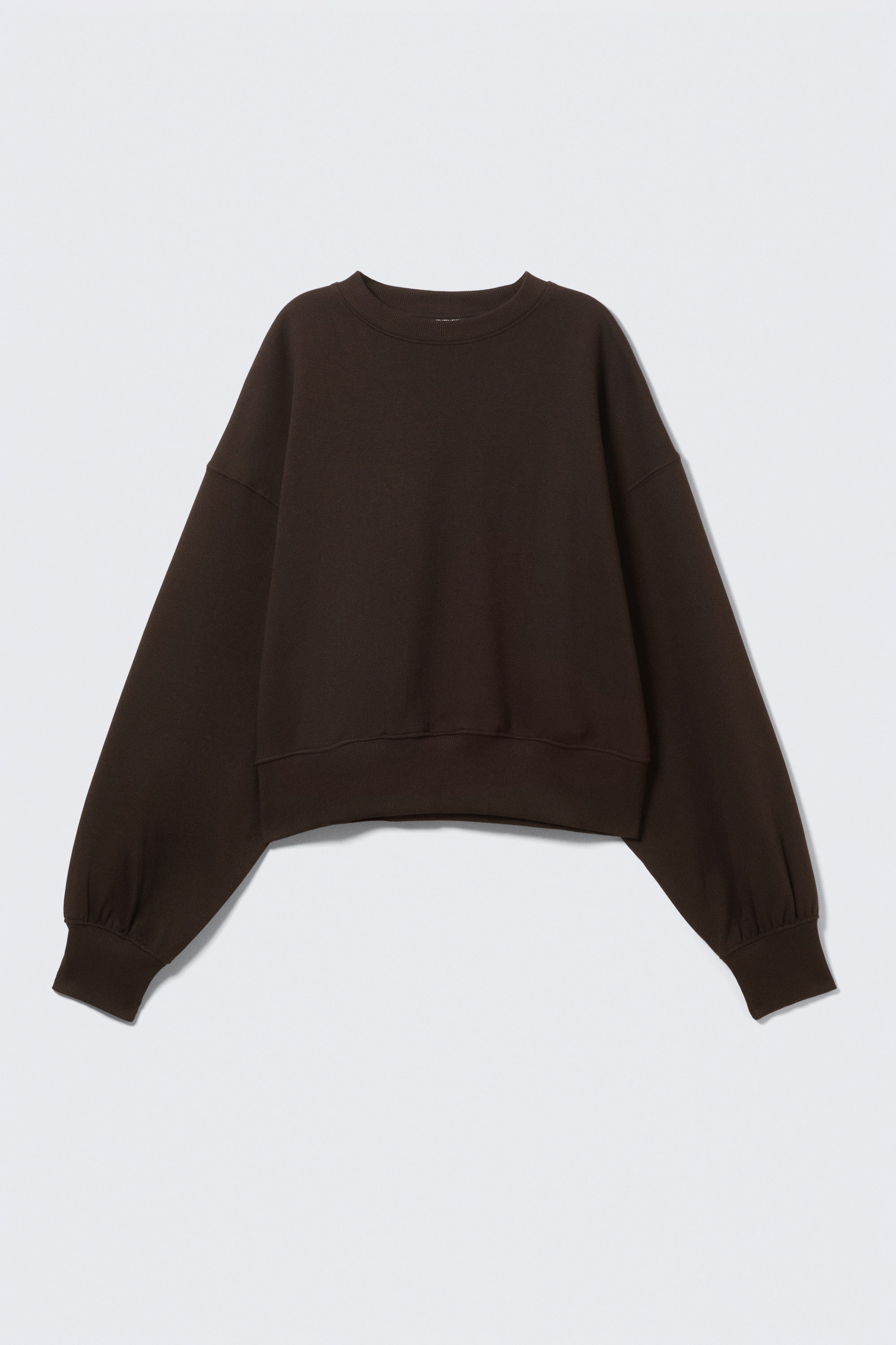 Dunkelbraun - Oversize-Sweatshirt mit Rundhalsausschnitt - 3