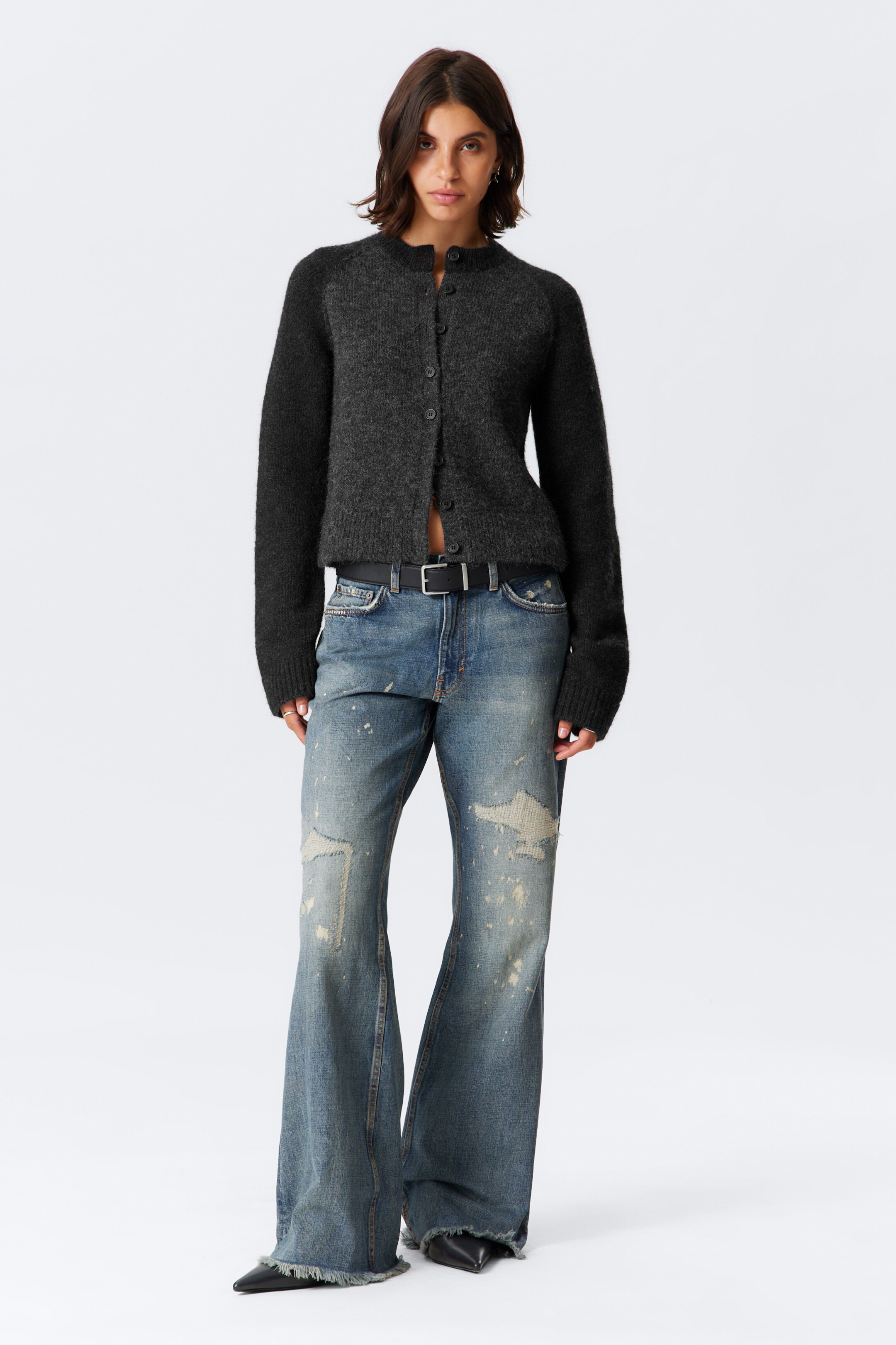 Visualizza immagine più grande: Cardigan slim fit in misto lana - Grigio scuro mélange - DONNA | H&M IT 2