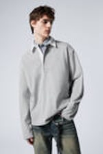 Grey Melange - Long-Sleeved Rugby Shirt - 0