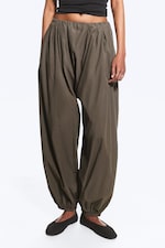 Dunkles Graubraun - Ballonhose aus Baumwolle - 1