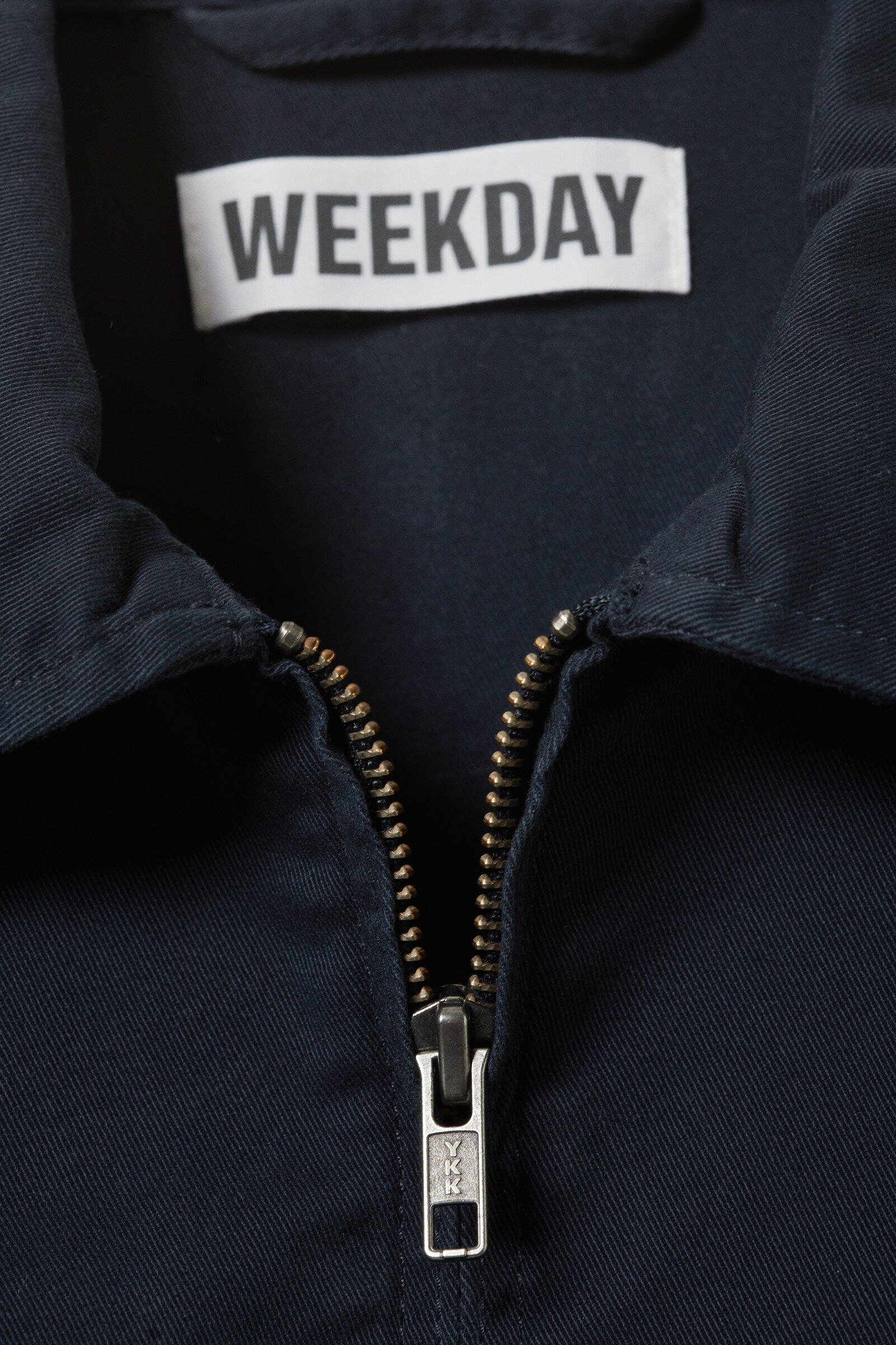 loose fit cotton twill zip jacket - Dark Blue | Weekday WW