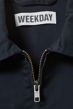 Dunkelblau - Lockere Zip-Jacke aus Baumwoll-Twill - 1