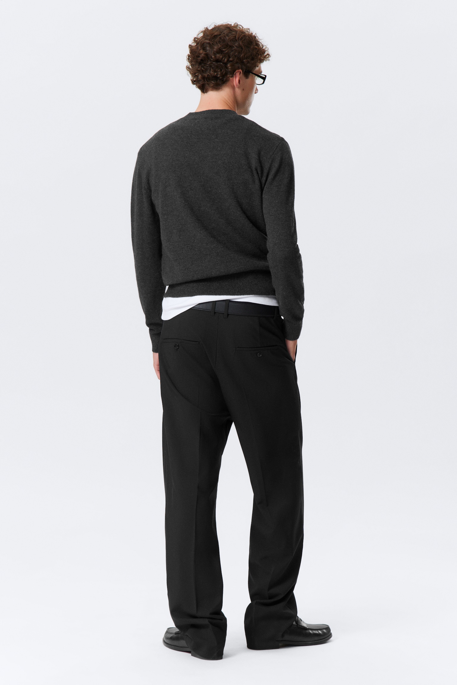 Oversized Suit Trousers - Zwart/Zwart met krijtstreep - 3