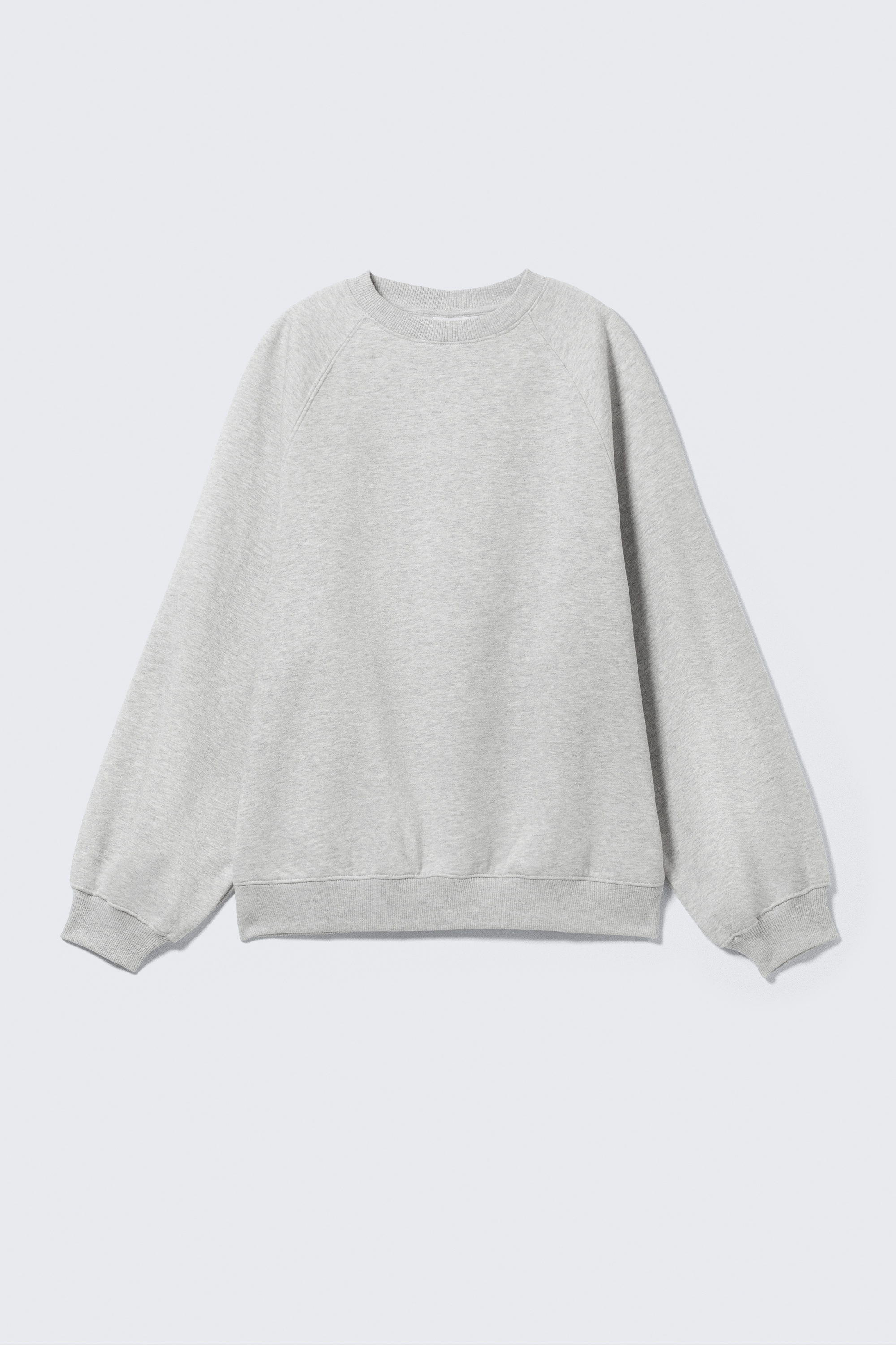 Grau meliert - Entspannter Pullover aus schwerer Baumwolle - 3