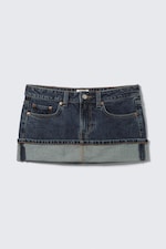 Blue Anthem - Medium Blue - Low Rise Slim Denim Mini Skirt - 3