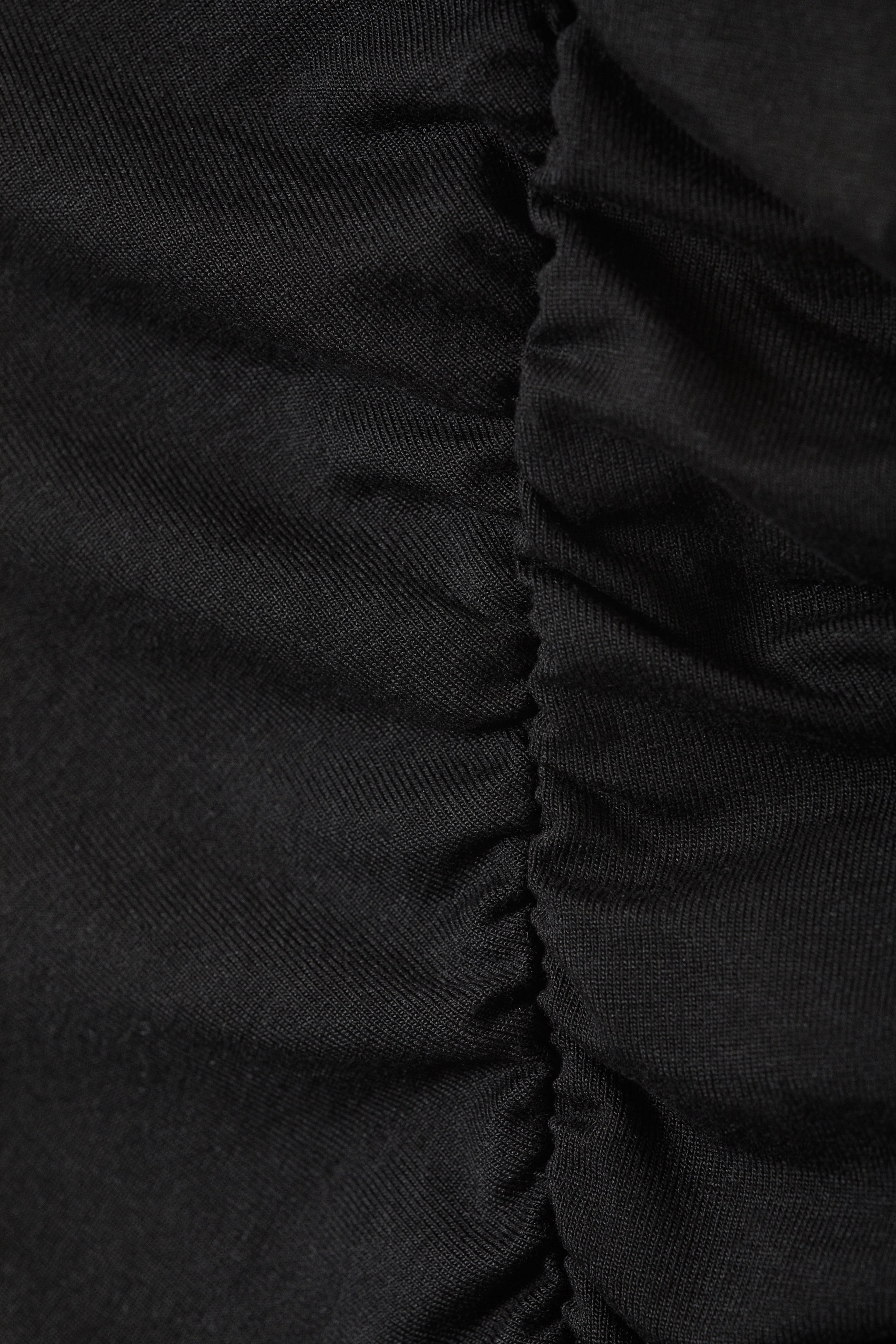 Black - Ruched Off Shoulder Top - 1