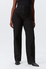 Black Rinse - Black - Halo Curve High Waisted Regular Wide Jeans - 1