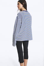 Gestreift in Weiß/Dunkelblau - Longsleeve-Shirt aus Baumwolle - 3