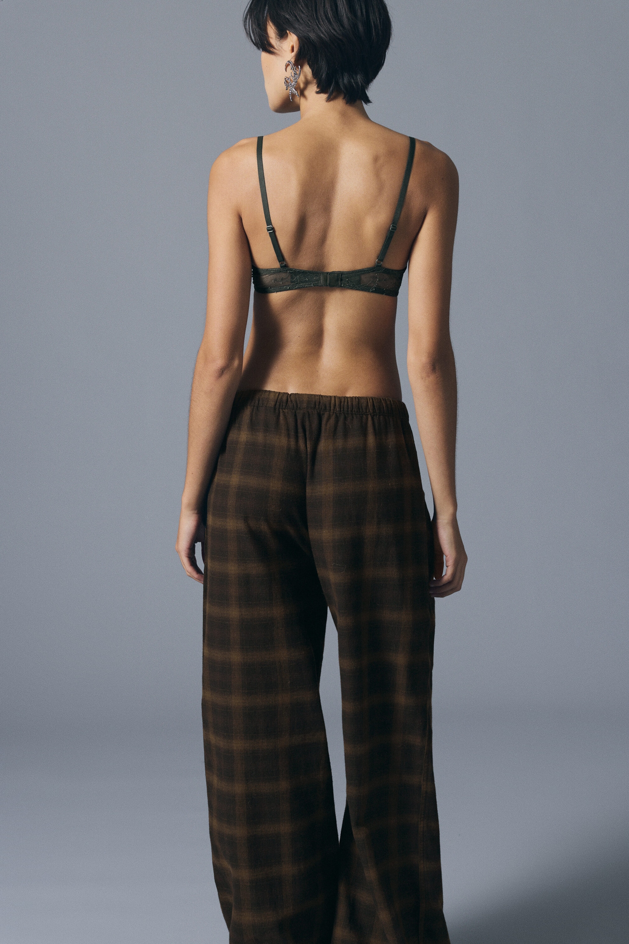Dark Khaki Green - Sheer wire bra - 2