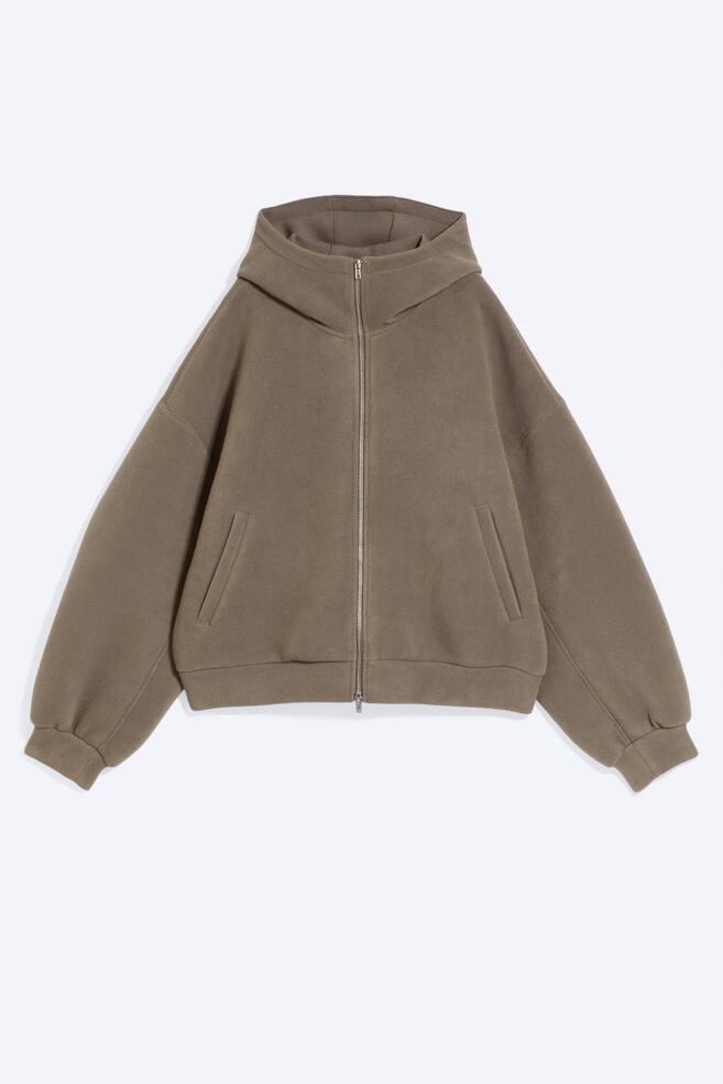 Oversized Scuba-Kapuzenpullover mit Bonding - Dunkles Graubraun - 1